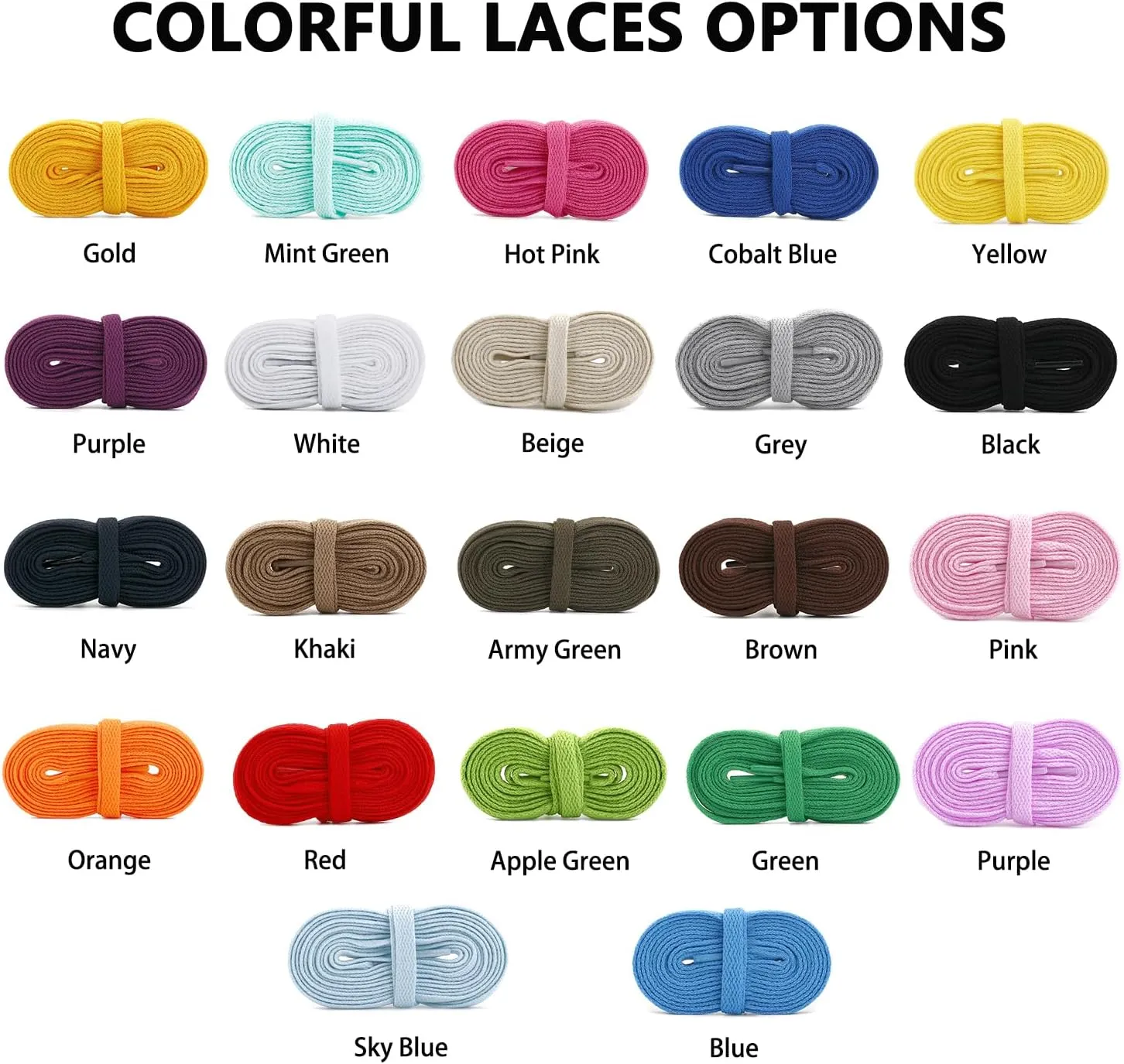 2 Pair Flat Shoe Laces for Sneakers Colorful Athletic Shoelaces Running Shoes Boot Strings for Kids Adults