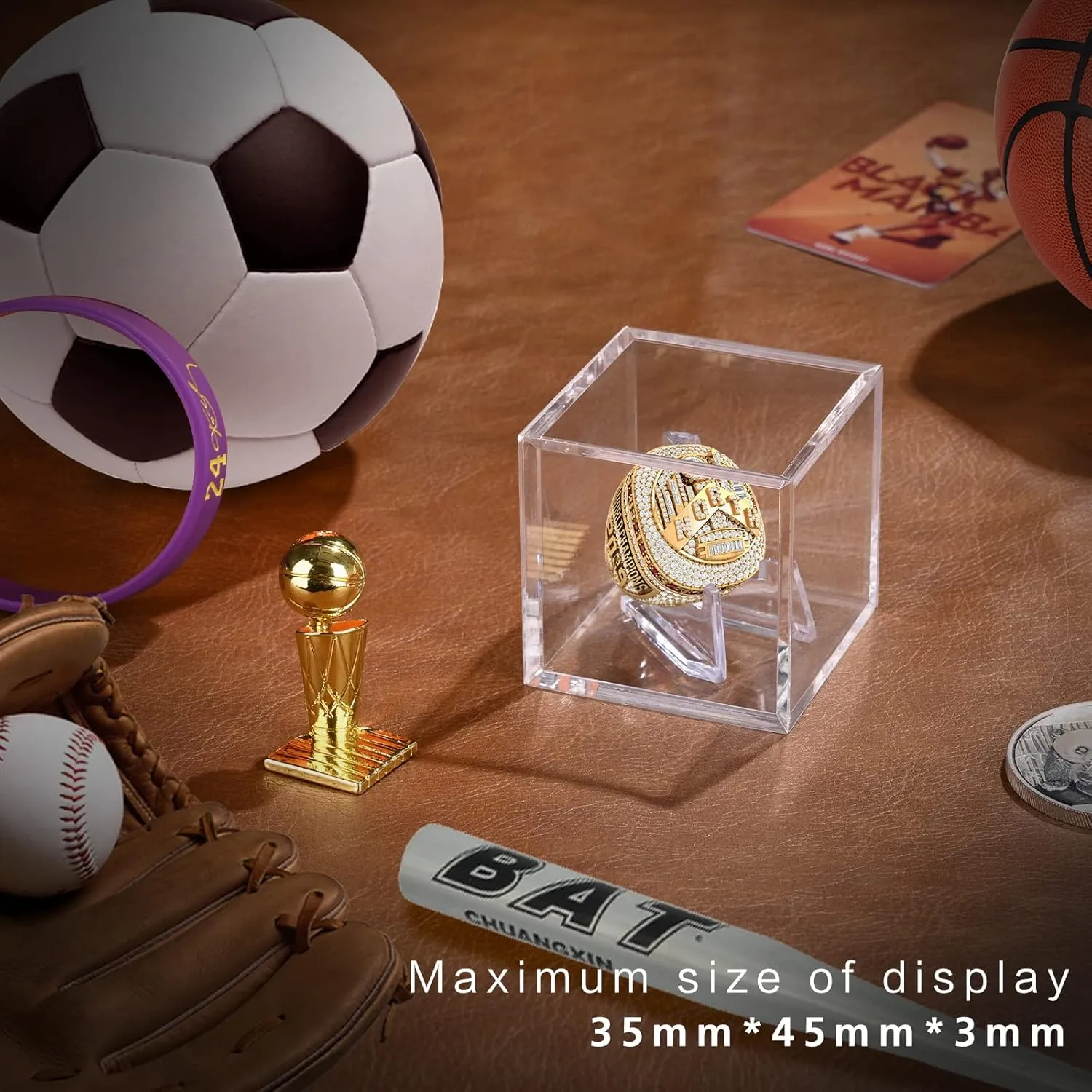 Championship Ring Display Case,Acrylic Display Box and Holder for Super Bowl Rings, Championship Rings, and Baseball Rings,for Collectors and Enthusiasts,3pcs
