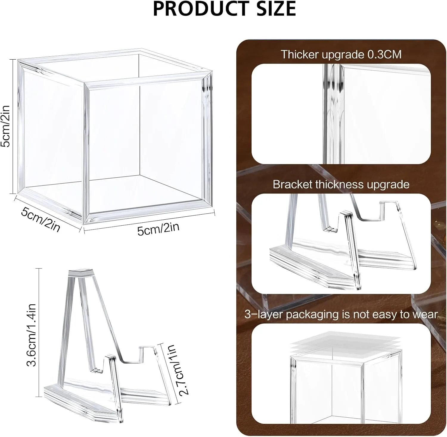 Championship Ring Display Case,Acrylic Display Box and Holder for Super Bowl Rings, Championship Rings, and Baseball Rings,for Collectors and Enthusiasts,3pcs