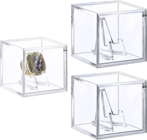 Championship Ring Display Case,Acrylic Display Box and Holder for Super Bowl Rings, Championship Rings, and Baseball Rings,for Collectors and Enthusiasts,3pcs
