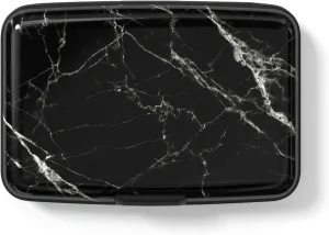 Credit Card Holder for Women, Small RFID Metal Credit Cards Wallets Cute Business Card Holder Pocket ID Case, Black Marble