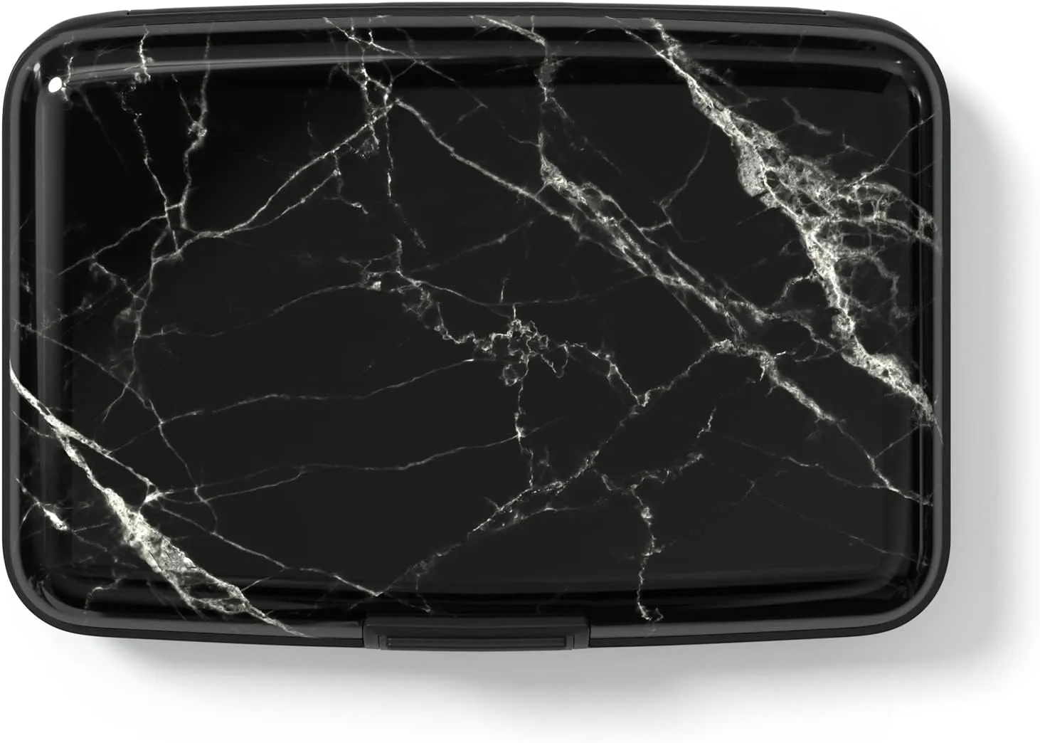 Credit Card Holder for Women, Small RFID Metal Credit Cards Wallets Cute Business Card Holder Pocket ID Case, Black Marble