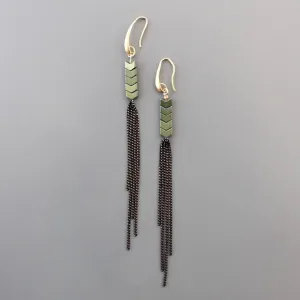 David Aubrey Gold Hematite Duster Earrings