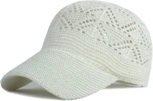 FASHIXD Knit Mesh Baseball Cap for Women Summer Yarn Trucker Hats Breathable Outdoor Hat
