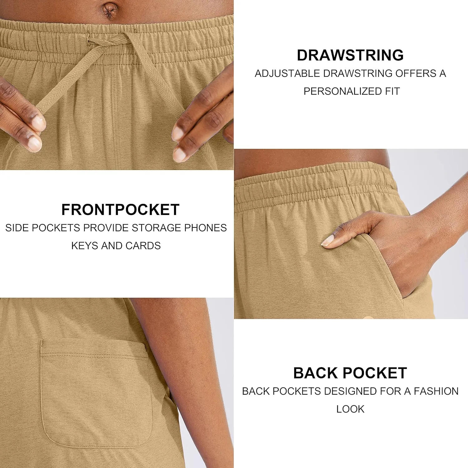G Gradual Women's Bermuda Shorts Jersey Shorts with Deep Pockets 7" Long Shorts for Women Lounge Walking Athletic