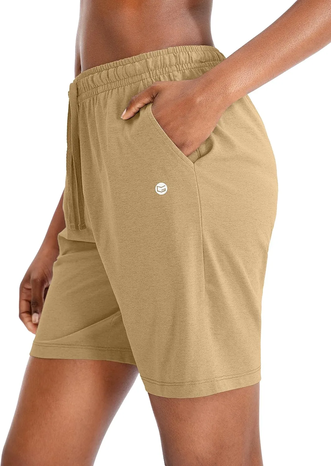 G Gradual Women's Bermuda Shorts Jersey Shorts with Deep Pockets 7" Long Shorts for Women Lounge Walking Athletic