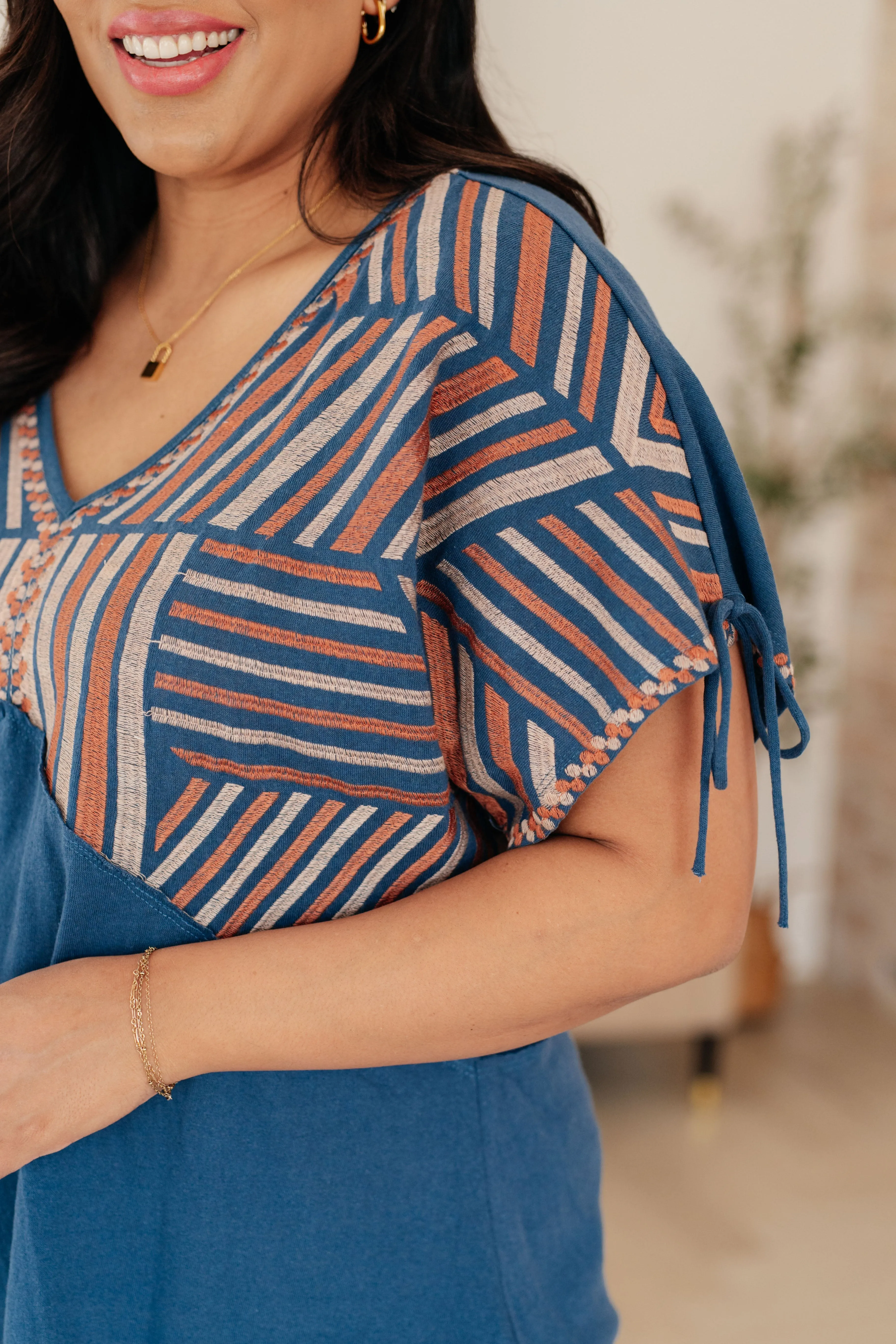 Greece Lightning V-Neck Blouse - Andree By Unit