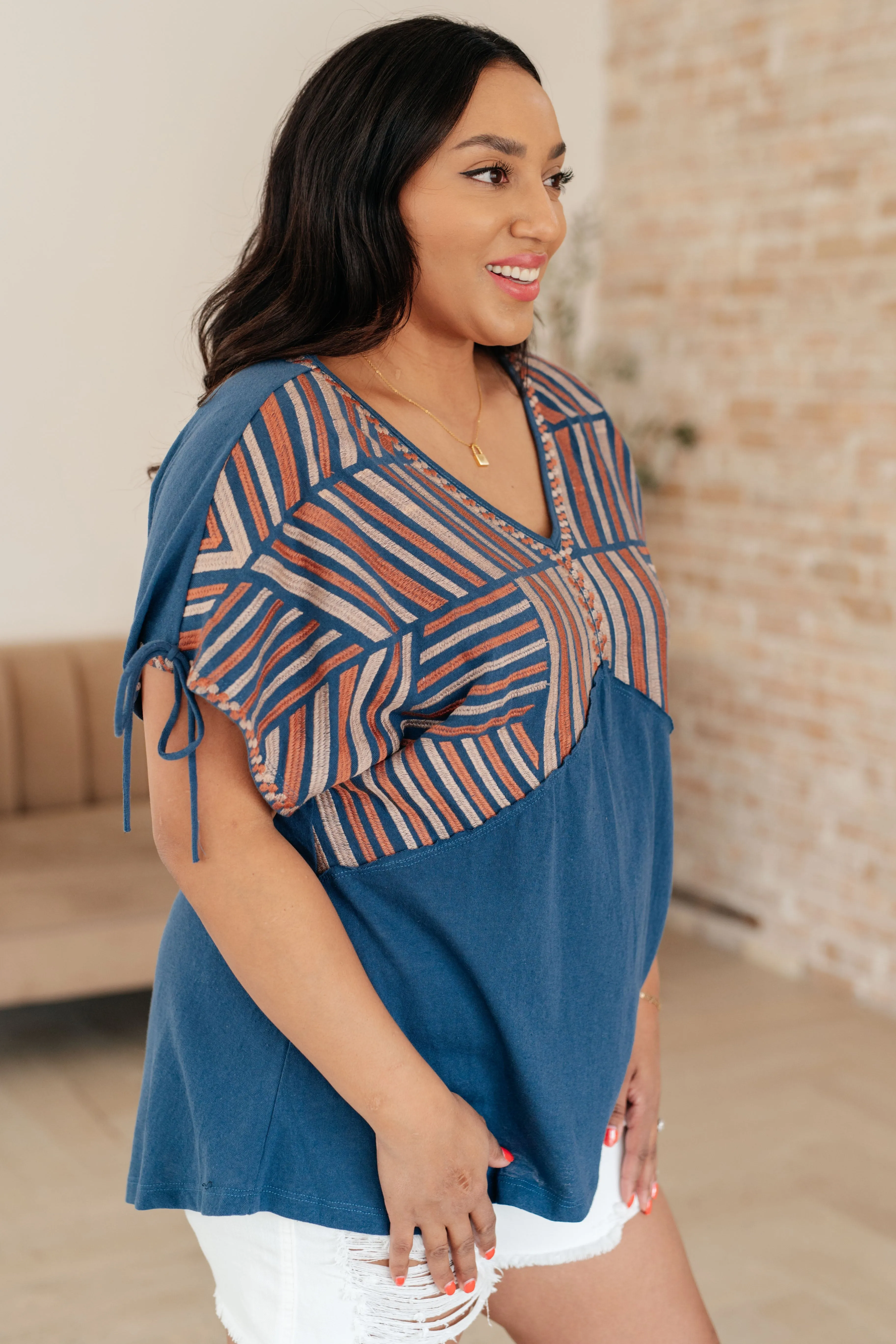 Greece Lightning V-Neck Blouse - Andree By Unit