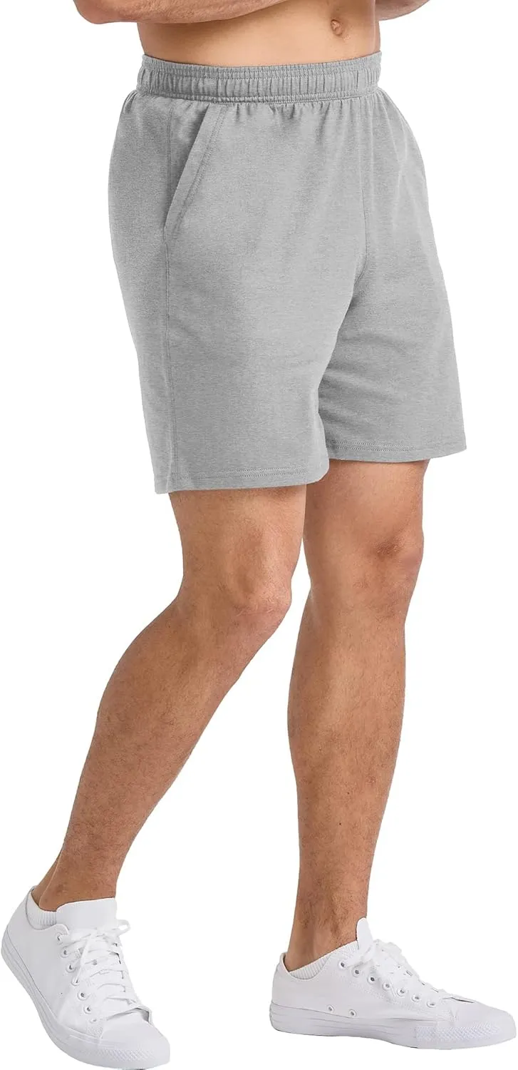 Hanes Men's Originals Cotton Shorts with Pockets, Pull-On Jersey Gym Shorts, 7