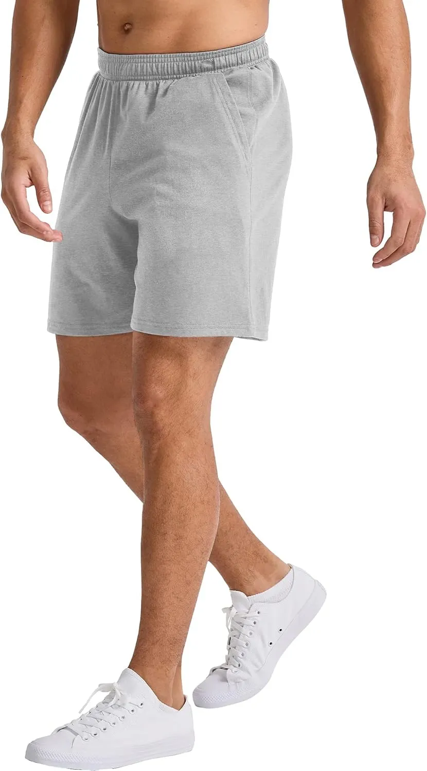 Hanes Men's Originals Cotton Shorts with Pockets, Pull-On Jersey Gym Shorts, 7