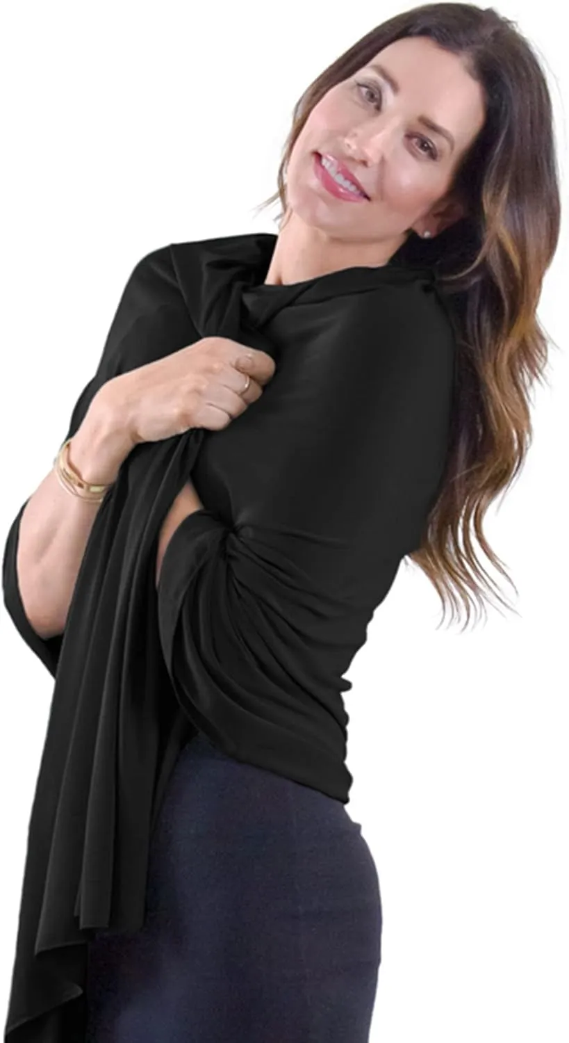 Happyluxe Travel Shawl Wraps for Women - 68x35in Wrap. Lightweight Pashmina, Airplane Travel Blanket Scarf. Made In USA