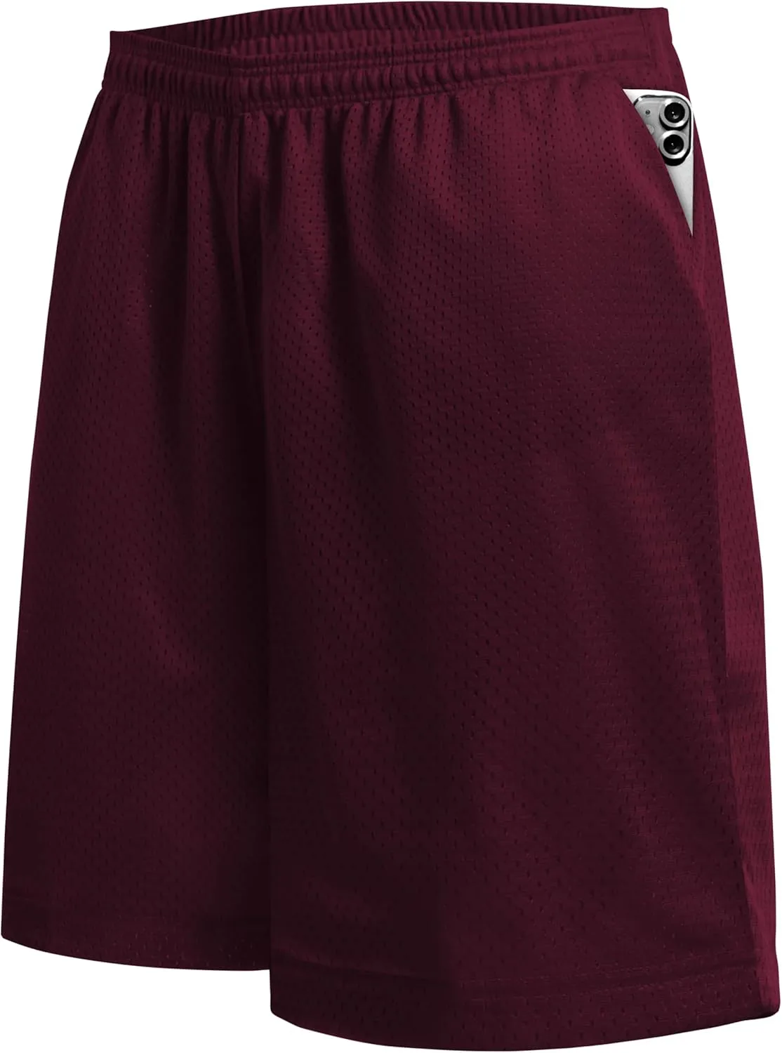 Hat and Beyond Mens Lightweight Basic Mesh Solid Basketball Jersey Workout Fitness Gym Shorts