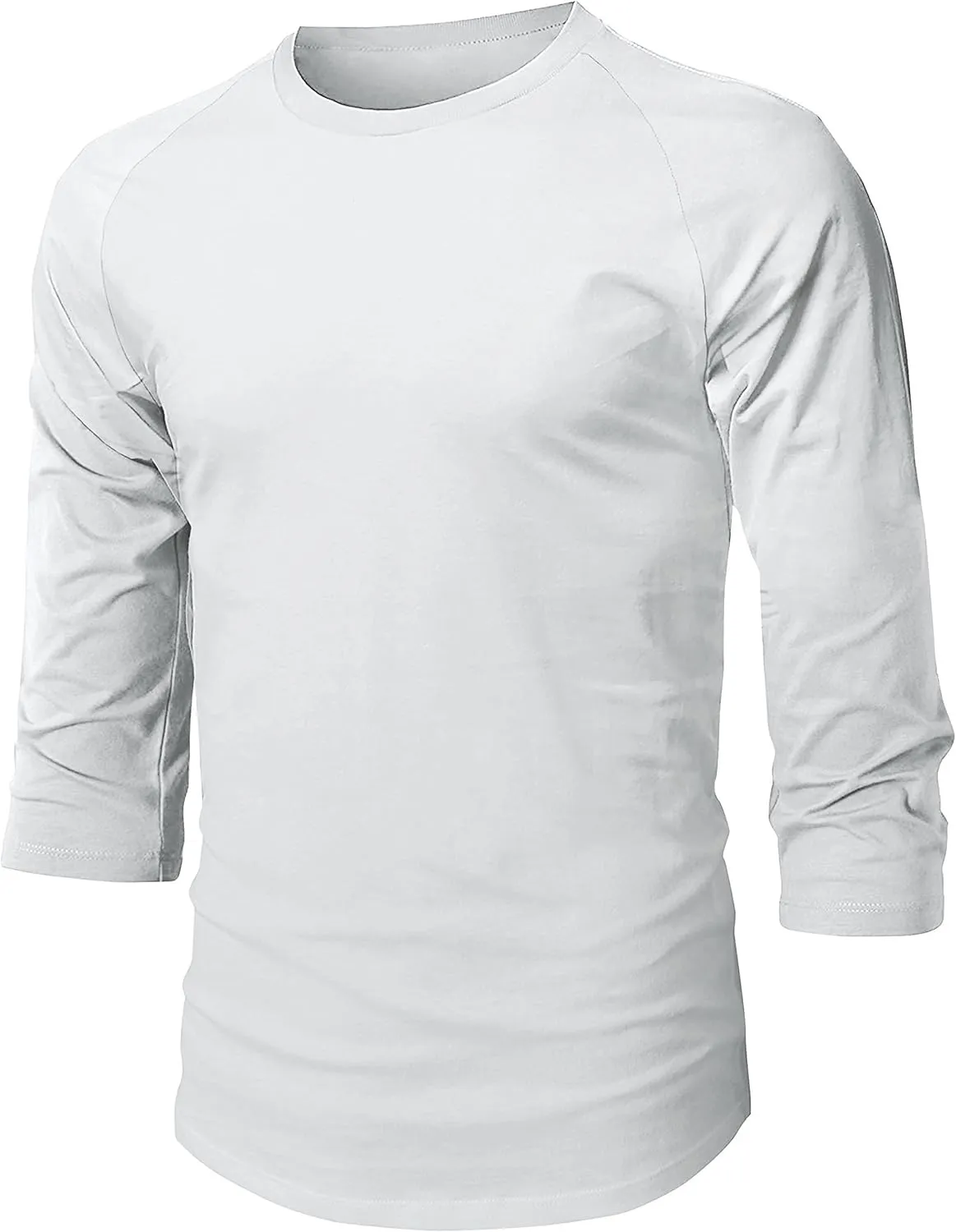 Hat and Beyond Mens Raglan 3/4 Sleeves T Shirts Slim Fit Plain Baseball Jersey