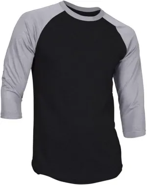 Hat and Beyond Mens Raglan 3/4 Sleeves T Shirts Slim Fit Plain Baseball Jersey