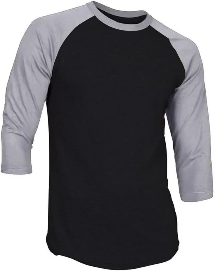 Hat and Beyond Mens Raglan 3/4 Sleeves T Shirts Slim Fit Plain Baseball Jersey