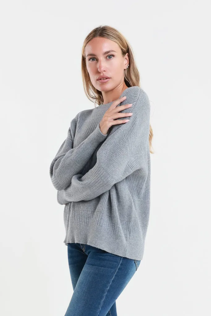 Heather LS Alternating Rib Knit (BLS430)