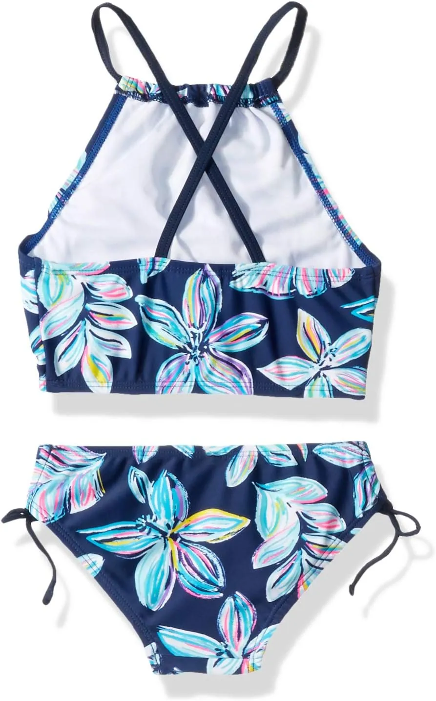 Kanu Surf Girls' Daisy UPF 50 Beach Sport Halter Tankini 2-Piece Swimsuit