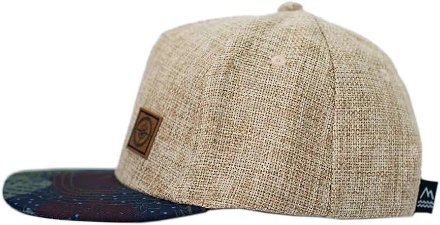 Kids Snapback Hats Flat Brim Caps for Men Toddlers Children Beach Hat Hawaiian Print Matching Hats for Kids and Adults
