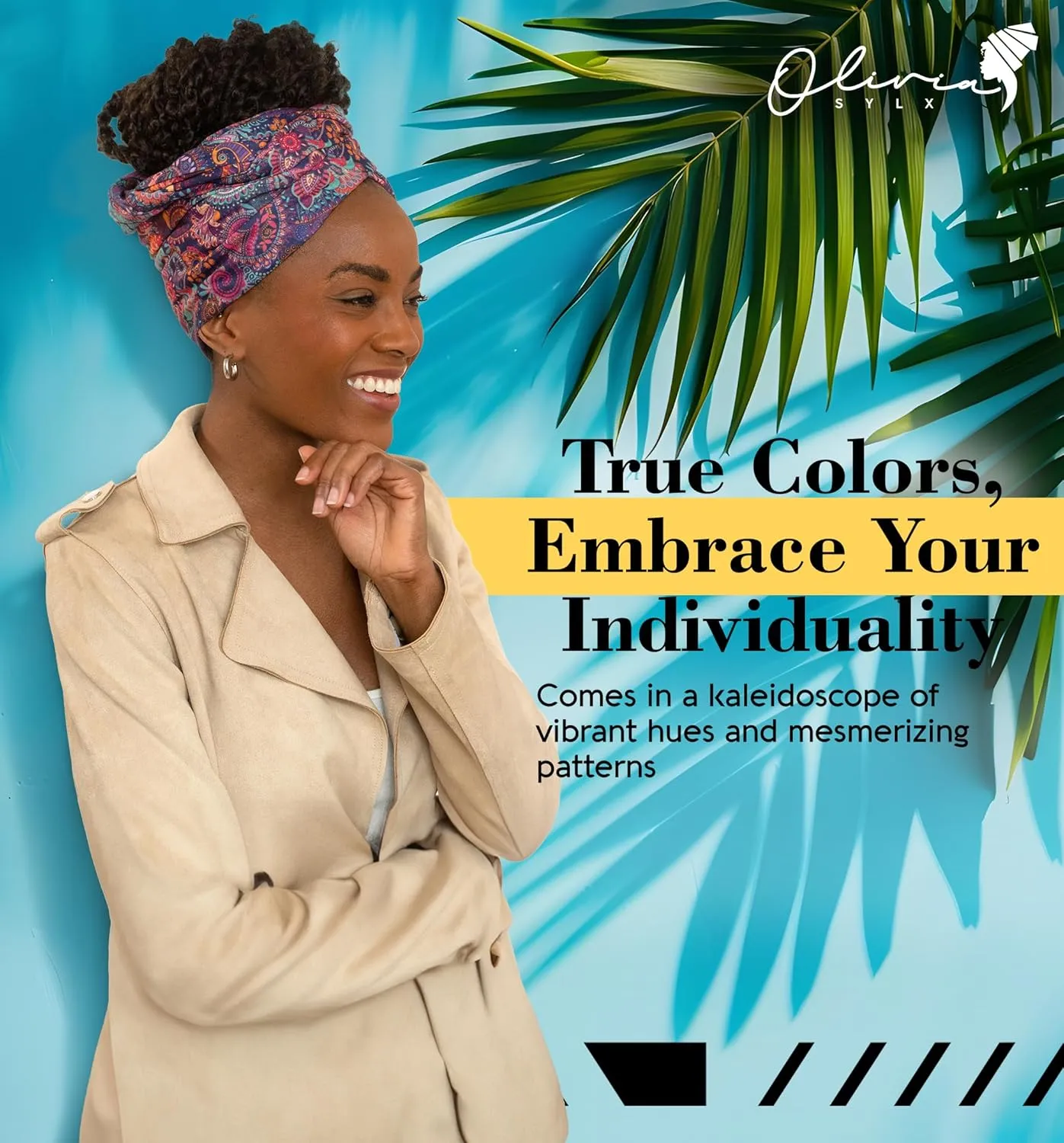 Olivia Sylx African Head Wraps for Black Women, Jersey Scarfs for Women Headwrap, Hair Scarf for Black Women, Soft & Stretchy - Dark Blue Denim