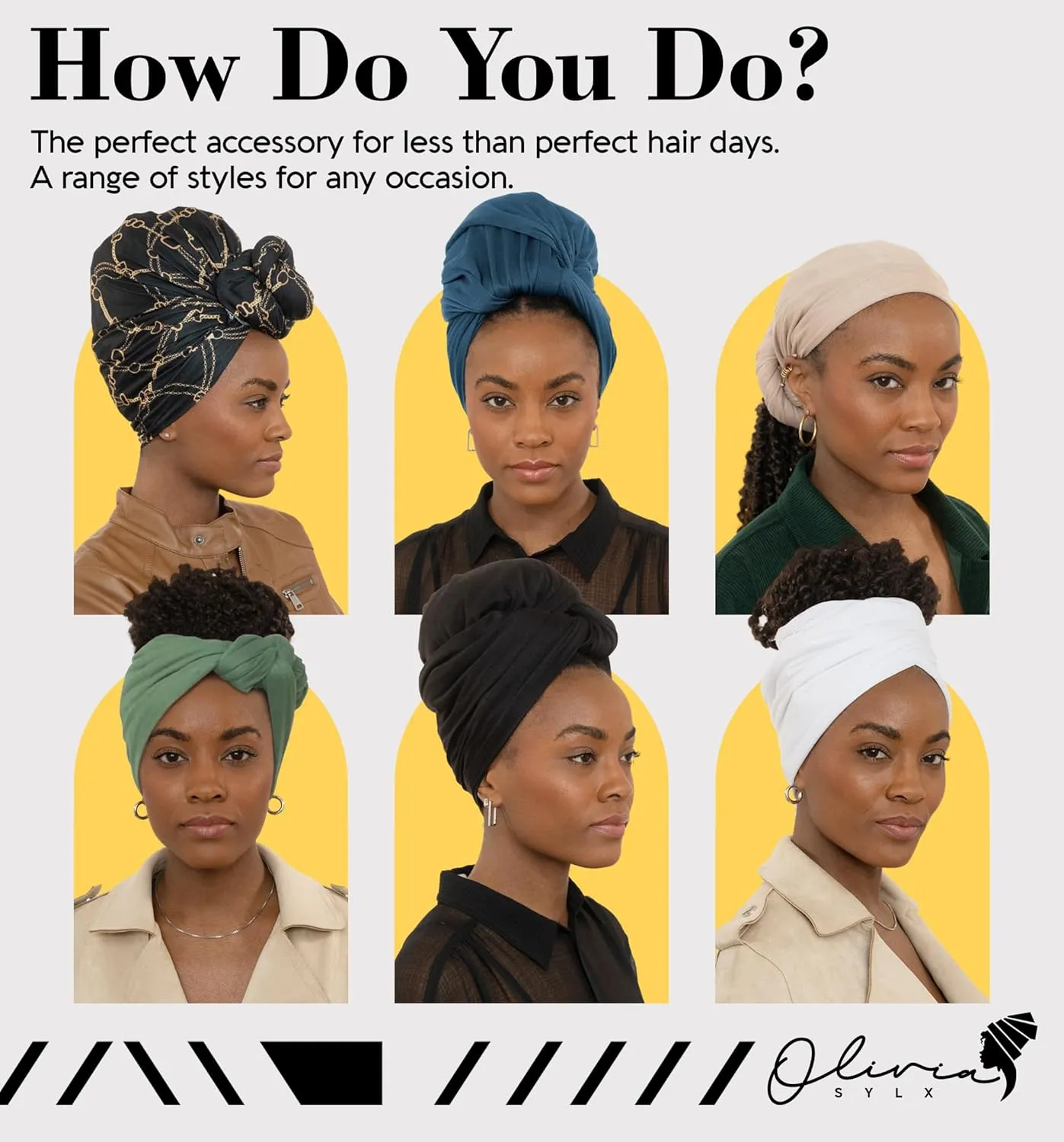 Olivia Sylx African Head Wraps for Black Women, Jersey Scarfs for Women Headwrap, Hair Scarf for Black Women, Soft & Stretchy - Dark Blue Denim