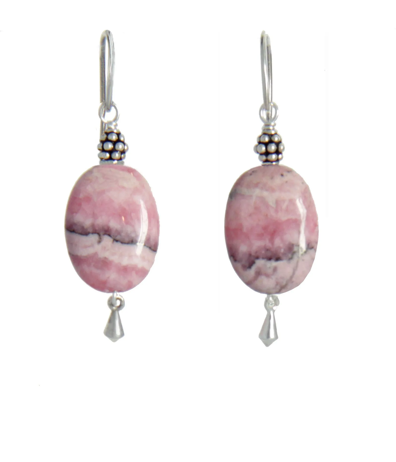 Rhodochrosite Earrings for Heart Chakra