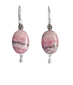 Rhodochrosite Earrings for Heart Chakra