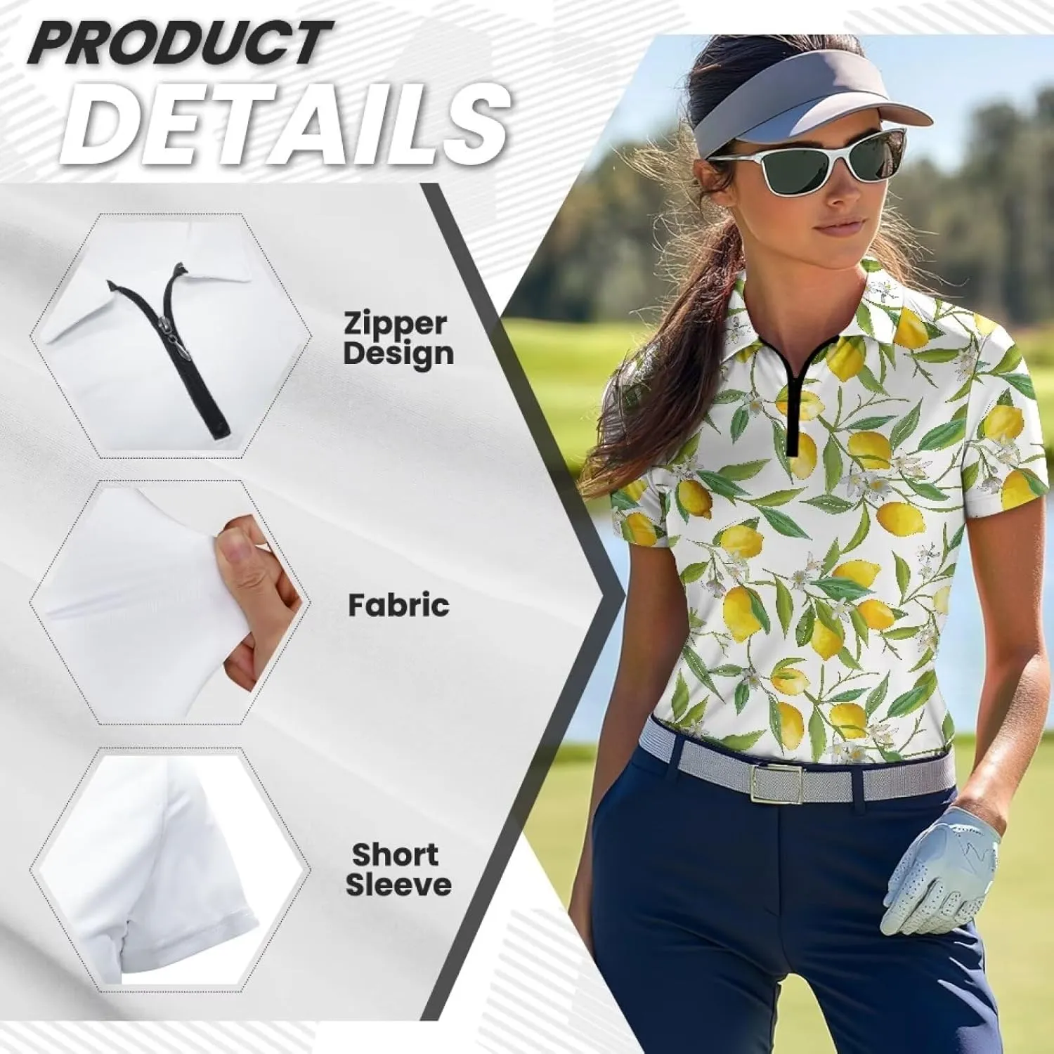 Short Sleeve Golf Shirts for Women Lightweight Moisture Wicking Tennis Shirts Women's Athletic Pullover Tops XS-2XL