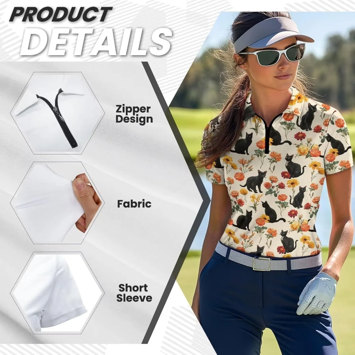 Short Sleeve Golf Shirts for Women Lightweight Moisture Wicking Tennis Shirts Women's Athletic Pullover Tops XS-2XL