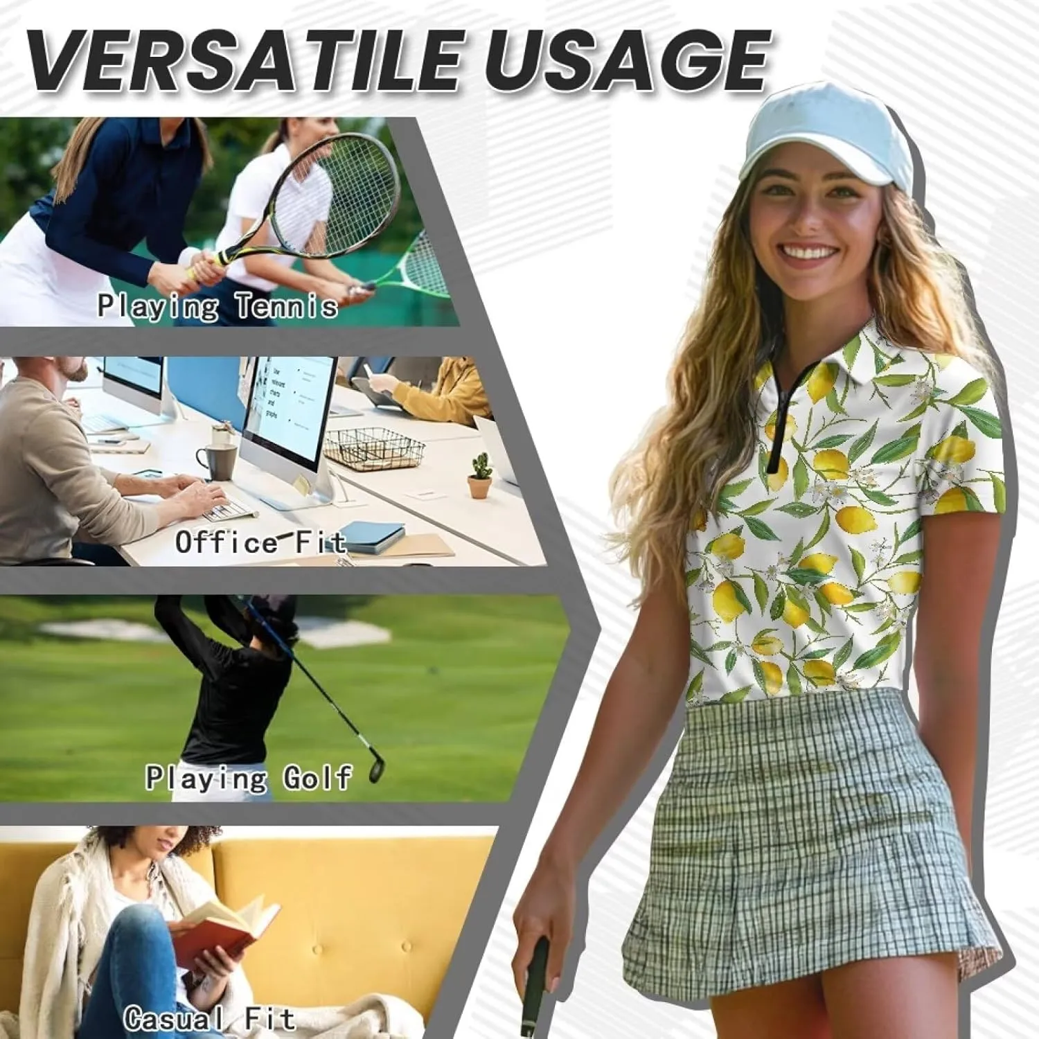 Short Sleeve Golf Shirts for Women Lightweight Moisture Wicking Tennis Shirts Women's Athletic Pullover Tops XS-2XL