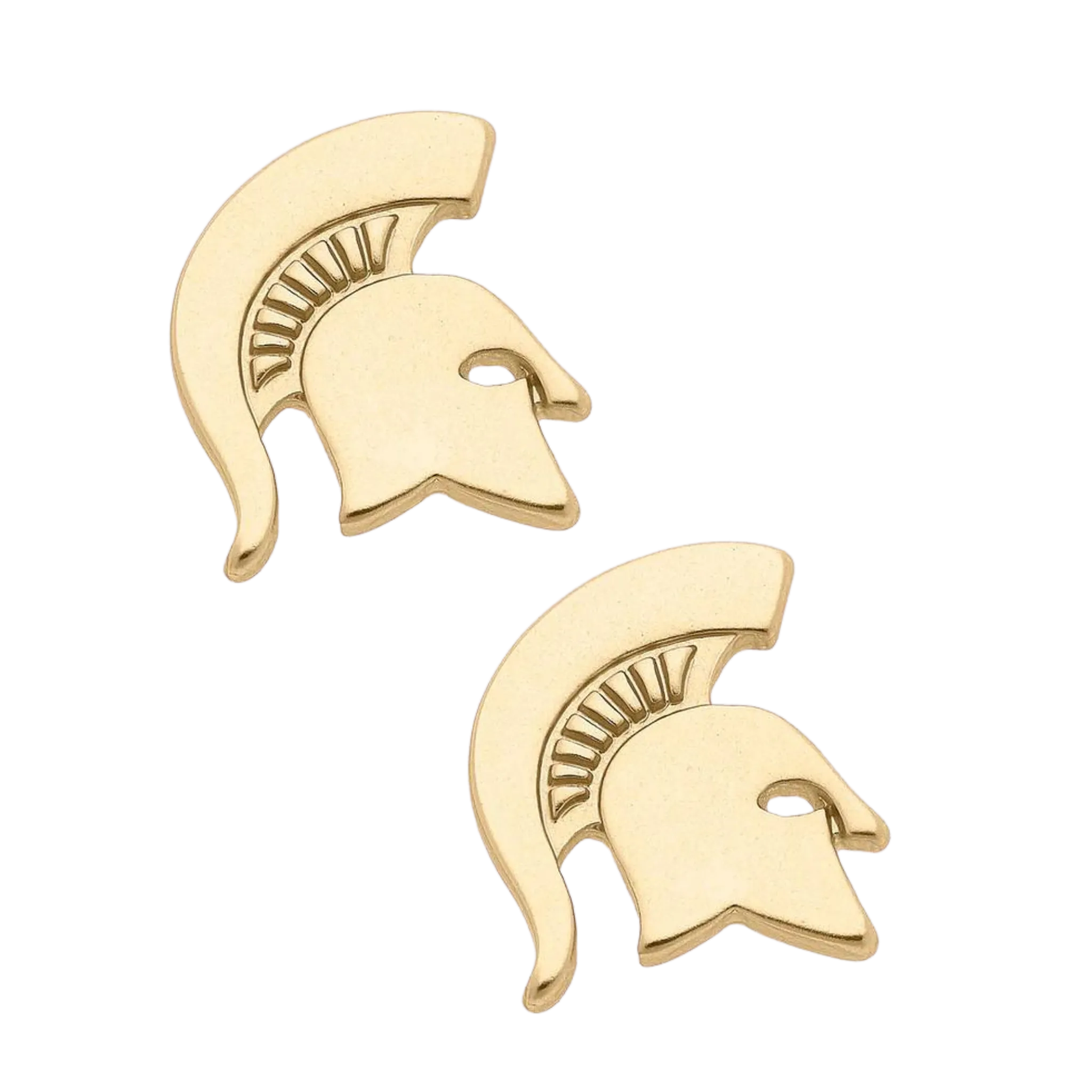Spartan Helmet Gold-Plated Stud Earrings