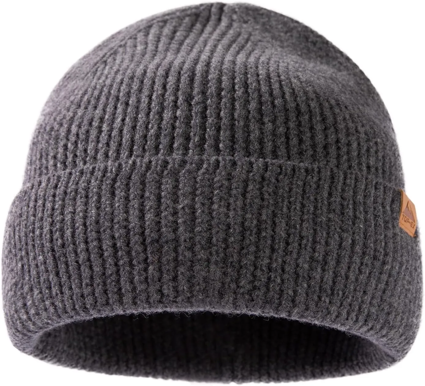 TOP-EX XL/XXL 100% Merino Wool Cuffed Beanie Hat for Men & Women, Warm Knitted Winter Hats 55-66CM