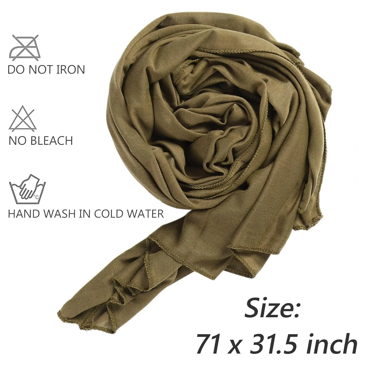 XTREND 4 Pieces Head Wrap Stretch Jersey Turban Bohemian Style Solid Color Extra Long Hair Scarf Soft Breathable African Knit Head Scarves Turban Tie for Women (Black, Camel, Army Green, Royal Blue)